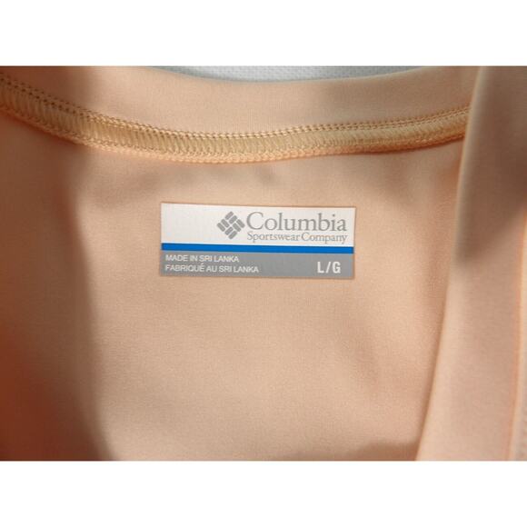 Columbia Crop Top Sz Large Omni-Wick Peach Color Spellout Logo Sleeveless - Picture 7 of 14